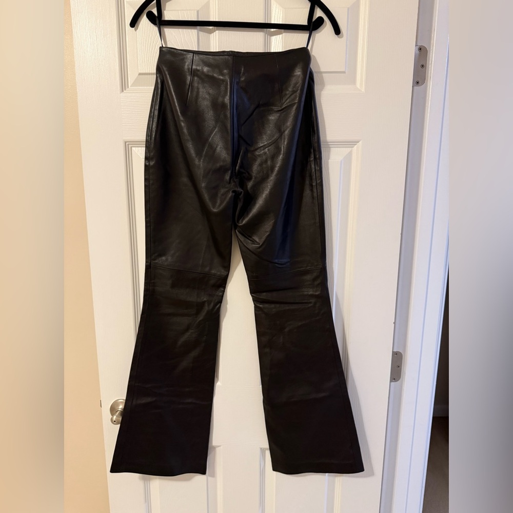 Black leather pants size 2